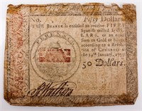 Coin Original Continental Congress $50 Note