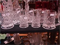 Eight pieces of American Fostoria glass: six