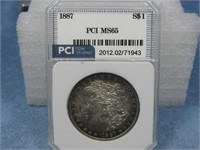PCI Graded 1887 Morgan Silver Dollar 90% Silver