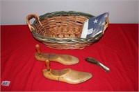 Basket, American Flag and Shoe Lasts