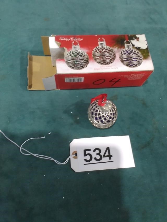 Silver Plated Set of 3 Ornaments