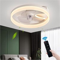 Airuixio 19.7in Low Profile Ceiling Fan with Light