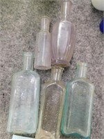 5 small medicine bottles: Franco - American