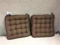 2 Brown Chair Cushions