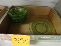 Green Depression Plate / Bowls Lot