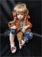 Vintage 14" blond braided hair Doll with