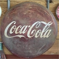 Large Coca-Cola metal round sign