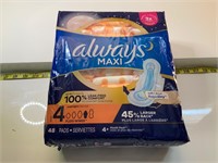 Always Maxi Pads Size 4 - 48 Count