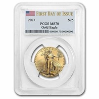 2023 1/2 Oz American Gold Eagle Ms-70 Pcgs 1st Day