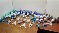 Blue & Silver Bling Christmas Ornaments