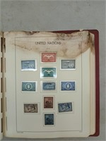 United Nations stamp collection book, has water