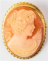 Jewelry 18kt Yellow Gold Cameo Pendant