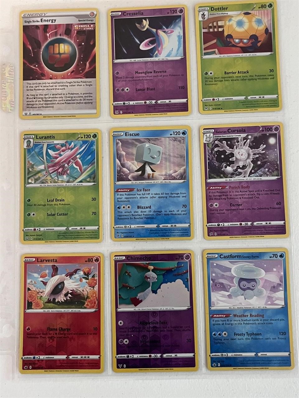 Pokemon Holo Cards Eiscue, Cursola, Lurantis