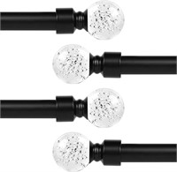 4 Sets Orger Black Single Curtain Rods