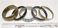 5 Vintage Metal Bangle Bracelets