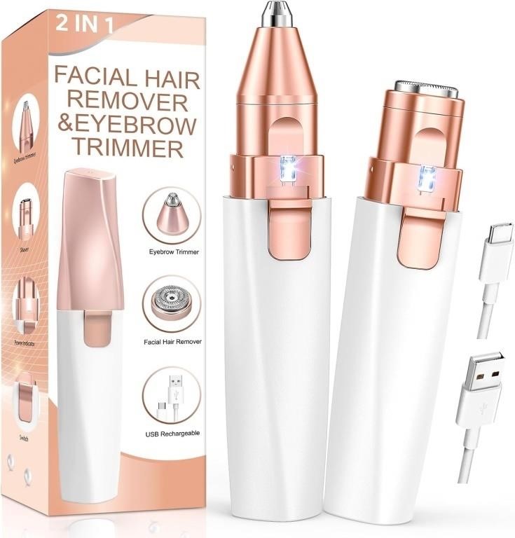 Facial Hair Remover for Women, 2 in 1 Electric
