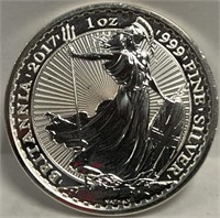 S - 2017 BRITANNIA 1 OZ .999 FINE SILVER COIN (D23