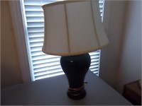 Large Green Lamp with White Shade