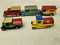 Lot of small plastic trucks