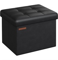 Black Ottoman, Storage Bench 286 lb Capacity