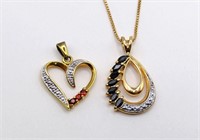 GOLD TONE NECKLACE & HEART PENDANT