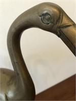 Mid Century Brass Heron Statue