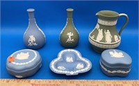 Vintage Blue And Green Wedgewood Pieces