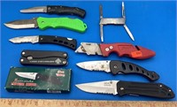 Lot Of Assorted Pocket Knives & Box Cutters