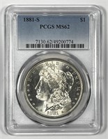 1881-S Morgan Silver $1 PCGS MS62