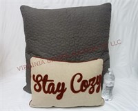 Gray Quilted & Stay Cozy Throw Pillows