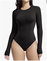 Size S Crew Neck Long Sleeve Bodysuit for Women