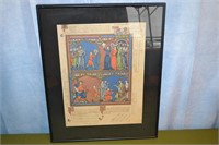 Medieval Style Framed Book Page