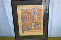 Medieval Style Framed Book Page