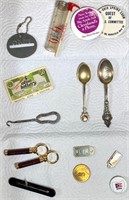 Shelby memorabilia- 2 sterling spoons & more