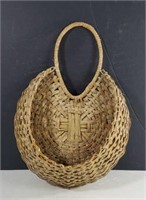 Hanging Light Brown Wicker Basket Wall Mounting