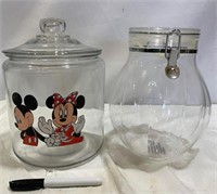 Mickey Mouse Glass Cookie Jar