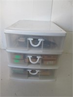 STORAGE DRAWER WITH PAPER CRAFT ITEMS: STAMPS