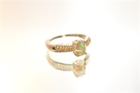 GENUINE OPAL & WHITE ZIRCON RING 1.25 CTS SIZE 9