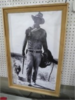 WOOD FRAMED JOHN WAYNE MOVIE POSTER