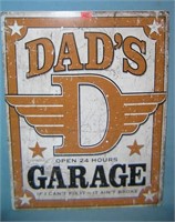 Dad's Garage retro style advertising sign