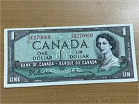 1954 Cdn $1 Bank Note