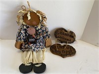 Handmade Wood Doll & Misc