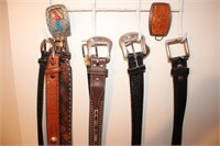 Leather Belt & Belt Buckle Lot