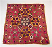 EMBROIDERED SILK SUZANI TAPESTRY