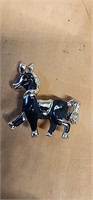 PAINTED BLACK HORSE PIN