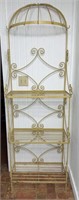 VTG Wrought Iron 3 Tier Yellow Bakers Rack