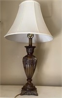 Beautiful Metal Lamp w/ Cream Colored Fabric Shade