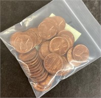 42 Lincoln pennies 1950s & 1960s