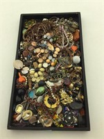 Costume jewelry and findings. Tray Not included