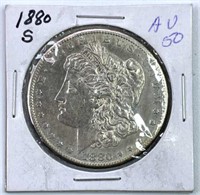 1880-S Morgan Silver Dollar, US $1 Coin